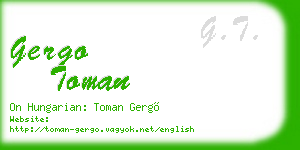 gergo toman business card